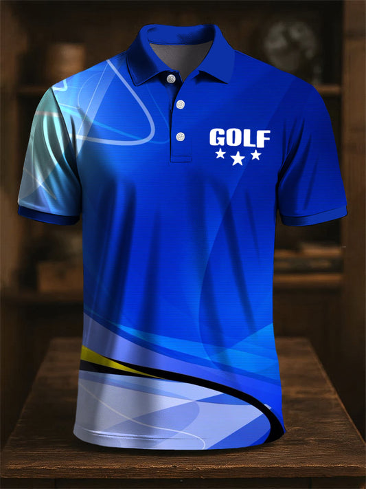 Klasyczna sztuka abstrakcyjna nieregularna linia z nadrukiem casualowa biznesowa koszulka polo