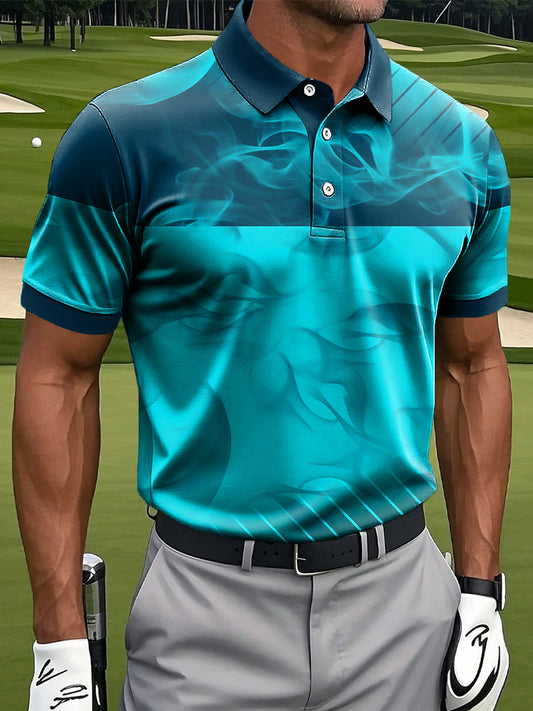 Męska klasyczna koszulka polo z artystycznym nadrukiem artystycznym Casual Business