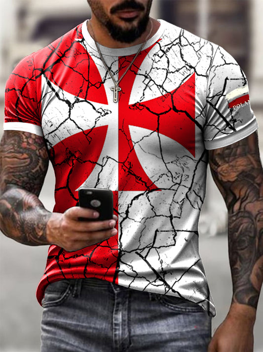 Męska koszulka z nadrukiem retro polskiej kawalerii Totem Casual