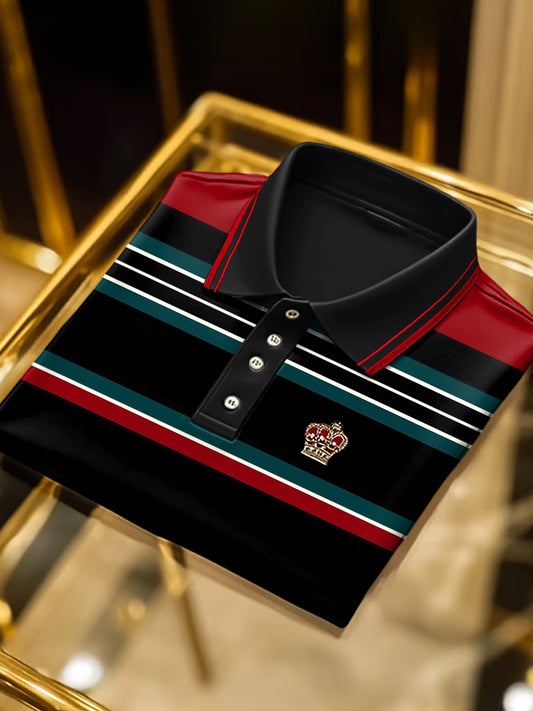 Koszulka polo biznesowa z nadrukiem w stylu retro w wielu kolorach (z krótkim rękawem)