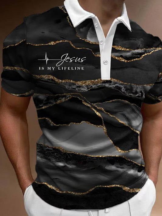 Męska koszulka polo Vintage Faith Waffle