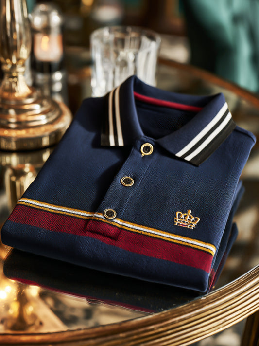 Klasyczna koszulka polo z krótkim rękawem Royal Stripe Business