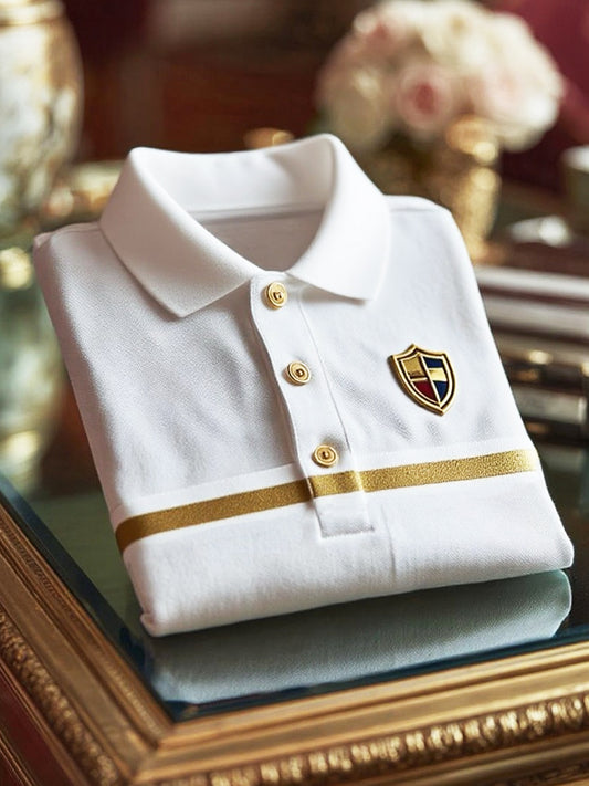 Klasyczna koszulka polo z krótkim rękawem w paski