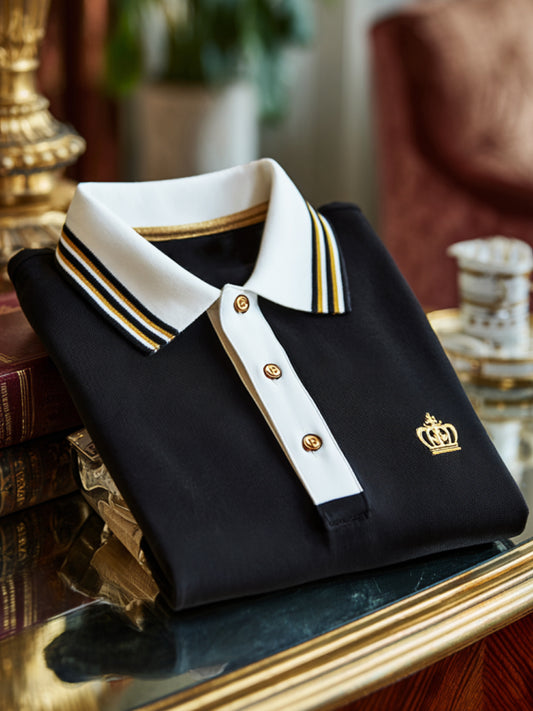 Retro Classic Royal Crest Business Koszulka polo z krótkim rękawem