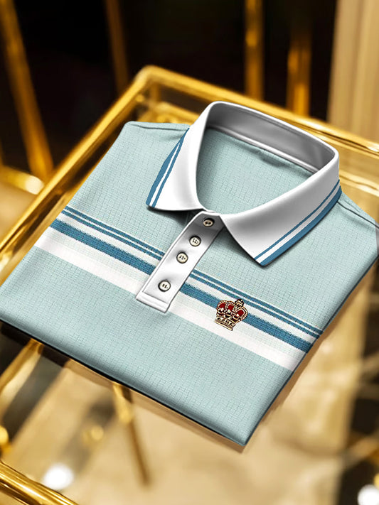 Męska koszulka Polo z teksturowanym prążkiem