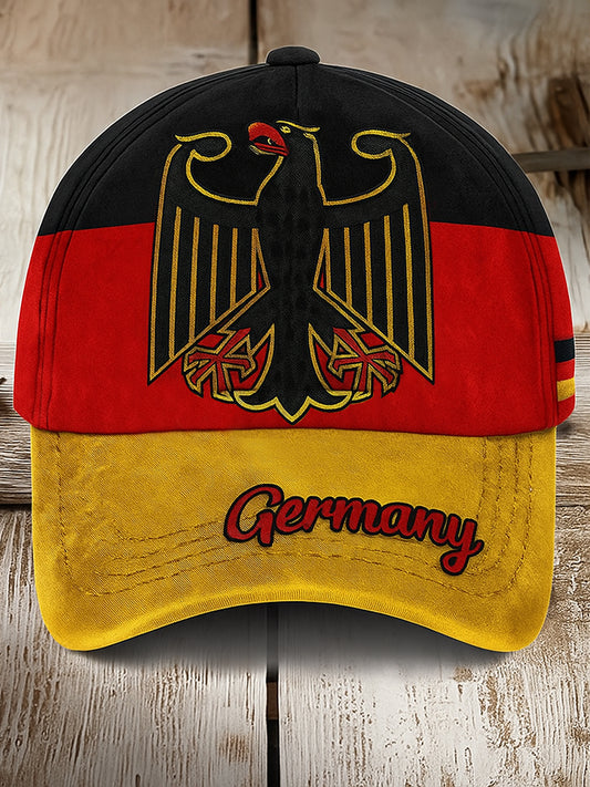 Retro Niemcy Flaga Orzeł z nadrukiem Vintage Retro Unisex Resort Czapka baseballowa