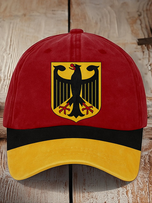 Retro Niemcy Flaga Orzeł z nadrukiem Vintage Retro Unisex Resort Czapka baseballowa
