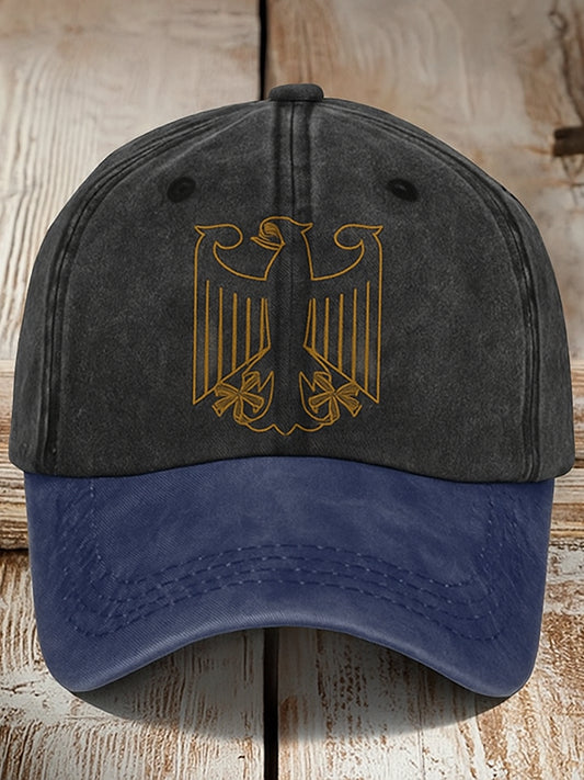 Retro Niemcy Flaga Orzeł z nadrukiem Vintage Retro Unisex Resort Czapka baseballowa