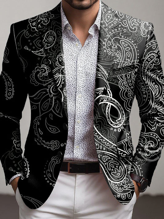 Męski Vintage Paisley Biznes Casual Blazer