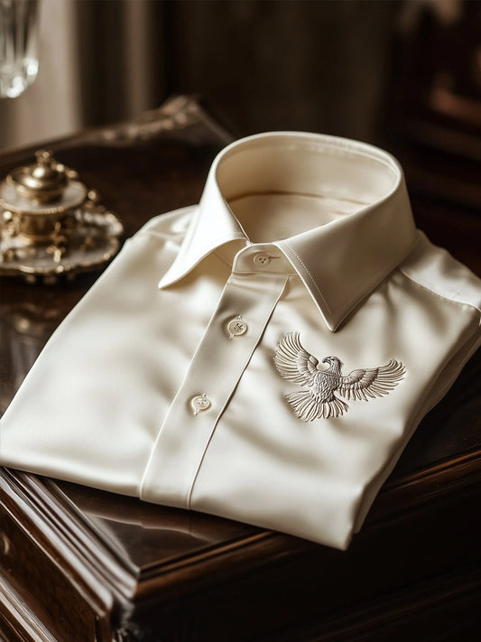 Męska biznesowa luksusowa koszula z długim rękawem w stylu biznesowym