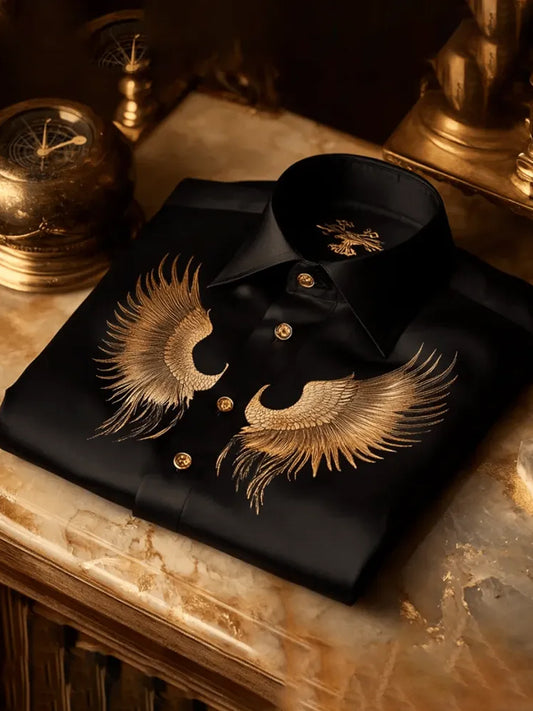 Męska biznesowa luksusowa koszula z długim rękawem w stylu biznesowym