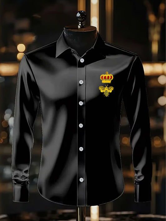 Męska biznesowa luksusowa koszula z długim rękawem w stylu biznesowym