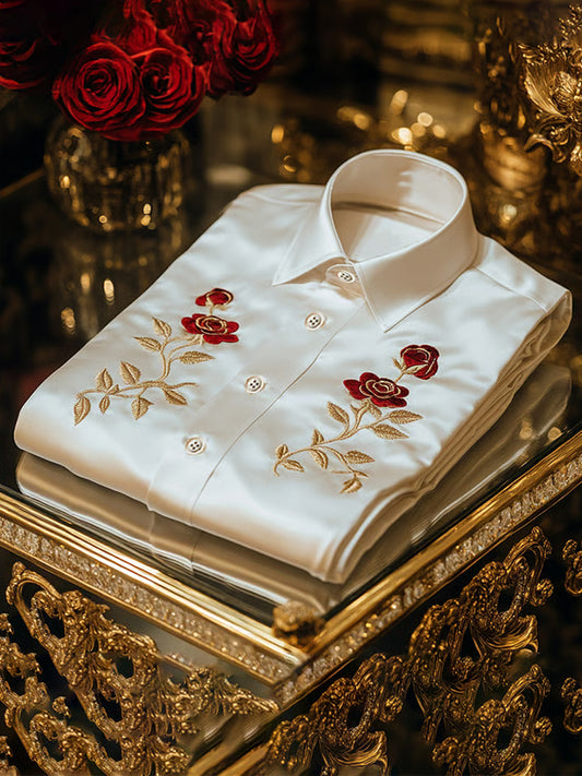 Męska biznesowa luksusowa koszula z długim rękawem w stylu biznesowym