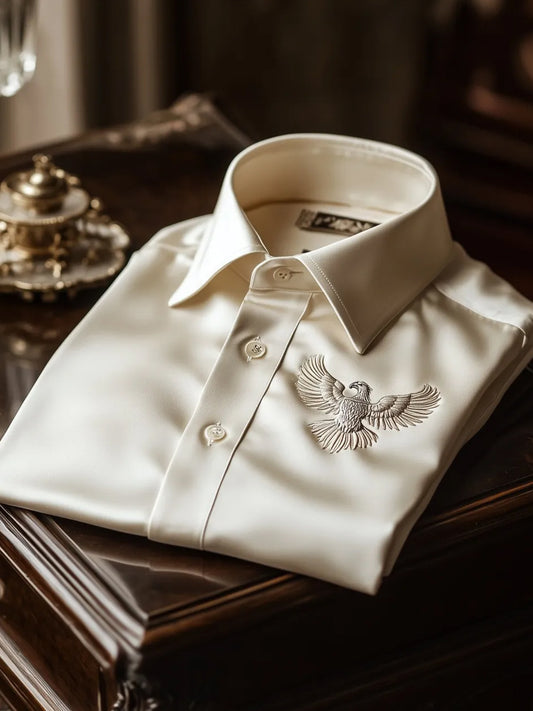 Męska biznesowa luksusowa koszula z długim rękawem w stylu biznesowym