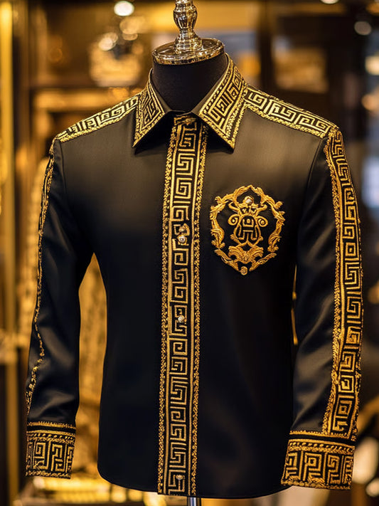 Męska biznesowa luksusowa koszula z długim rękawem w stylu biznesowym