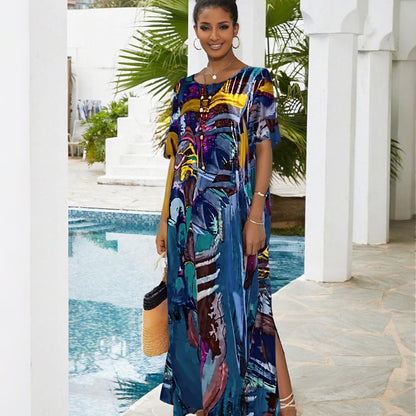 2026 Zwiewna sukienka w jasnych, tropikalnych kolorach