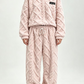 🍂 3D-präglat geometriskt mjukt loungewear-set