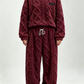 🍂 3D-präglat geometriskt mjukt loungewear-set