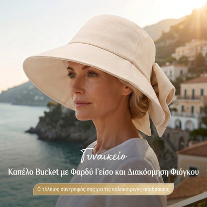 👒ΈΚΠΤΩΣΗ 50% 🎉 Γυναικείο καπέλο ηλίου με φαρδύ γείσο και φιόγκο! 😎✨