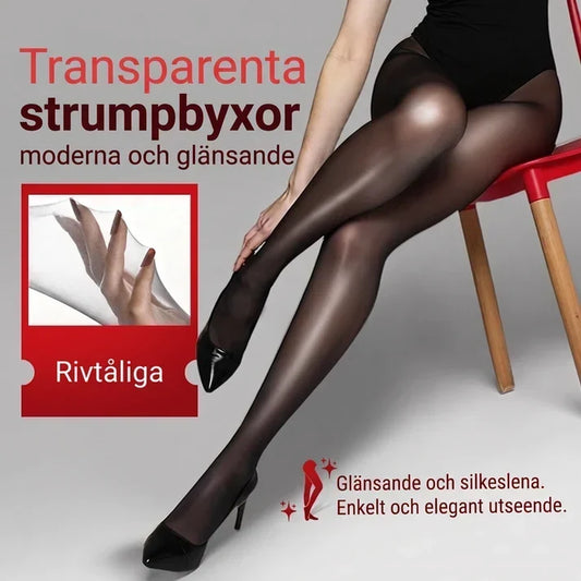 💖 Vardagskomfort | Skira och glänsande strumpbyxor med hög midja för dam