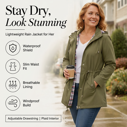 ✨Elegant, lätt och vattentät damjacka 🍃🧥
