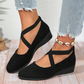🌹Eleganckie buty na niskim klinie z elastycznym paskiem w jednolitym kolorze🩰