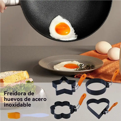 🍳Φόρμες για αυγά | 4 τεμάχια φόρμες από ανοξείδωτο ατσάλι με αντικολλητική επίστρωση για τηγανίτες και αυγά