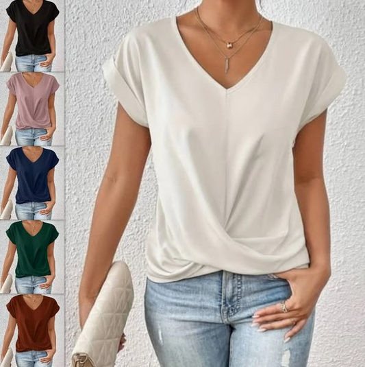 【S-2XL】 Elegancka casualowa koszulka z krótkim rękawem