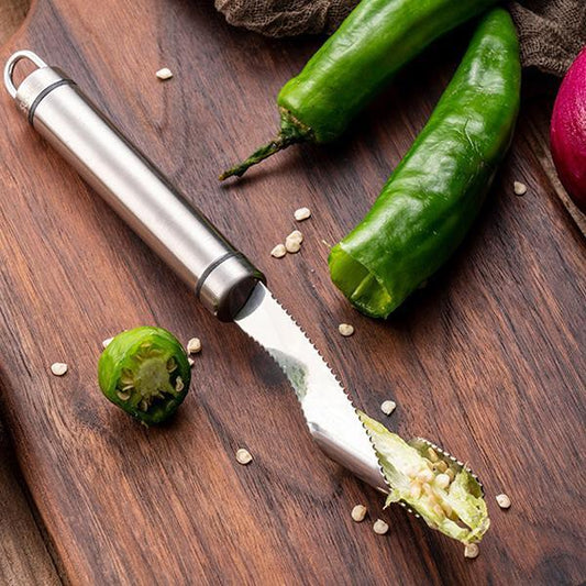 🌶️Kup 1 i otrzymaj 1 gratis🌶️Nierdzewna stalowa łyżka do usuwania pestek z papryczek chili