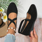 🌹Eleganckie buty na niskim klinie z elastycznym paskiem w jednolitym kolorze🩰