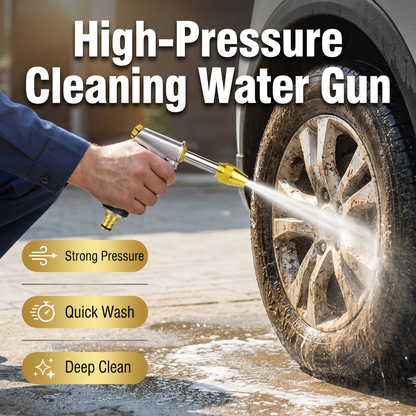 Heavy-Duty Alloy Water Spray Gun 🔫 – Solid Brass Adjustable Nozzle, High-Pressure Jet to Fine Mist, Lockable Trigger, for Car Washing, Garden & Pets