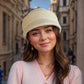 Damski filcowy beret z wełny merynosów w stylu vintage