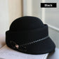 Damski filcowy beret z wełny merynosów w stylu vintage