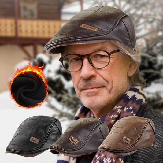 Modna męska czapka z bluszczem dla seniorów w średnim i starszym wieku