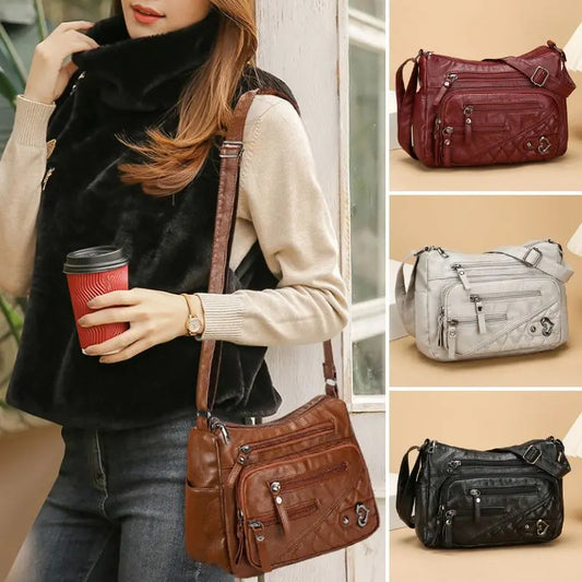 Miękka damska torba crossbody z wieloma kieszeniami