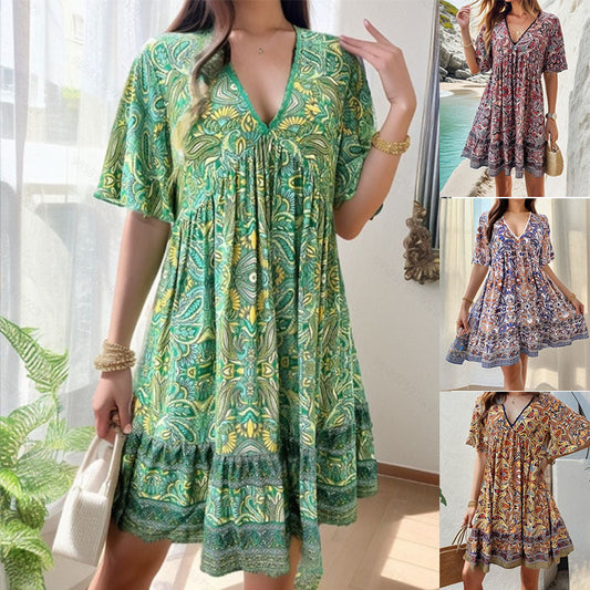 👗Kwiatowe sukienki damskie z dekoltem V
