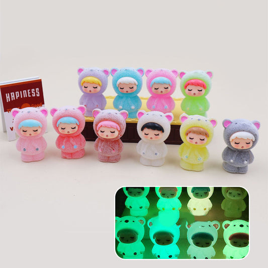Świecące puszyste mini figurki żywiczne【✨10 sztuk/zestaw】
