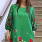 💝Elegancka luźna sukienka z kwiatowym nadrukiem