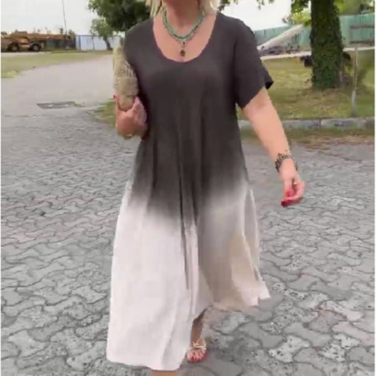 🌸Gradientowa sukienka z krótkim rękawem