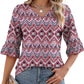💖【S-3XL】Damski top z falbaniastym dekoltem w serek