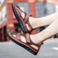 Men's Breathable Knit & Faux Leather Patchwork Non-Slip Cushioned Sandals