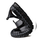 Men's Breathable Knit & Faux Leather Patchwork Non-Slip Cushioned Sandals