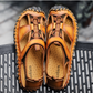 Men's Breathable Knit & Faux Leather Patchwork Non-Slip Cushioned Sandals