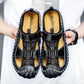 Men's Breathable Knit & Faux Leather Patchwork Non-Slip Cushioned Sandals