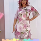🌷Wielowarstwowa sukienka z falbanami w kolorze pudrowego różu
