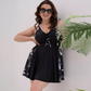 👙🏊‍♂️50% ΕΚΠΤΩΣΗ!!✨Γυναικείο μαγιό φόρεμα με τύπωμα, χωρίς τιράντες και με V-ντεκολτέ
