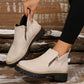 Kobiety Round-Toe buty kostkowe z zamkiem błyskowym bocznym