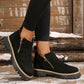 Kobiety Round-Toe buty kostkowe z zamkiem błyskowym bocznym