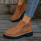 Kobiety Round-Toe buty kostkowe z zamkiem błyskowym bocznym