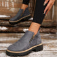 Kobiety Round-Toe buty kostkowe z zamkiem błyskowym bocznym